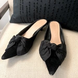 Zara black pointed mules